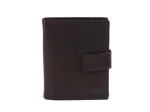 Women's Compact Genuine Leather Wallet - Multi-Compartment Folding Clutch with Card Slots and Zippered Coin Pocket