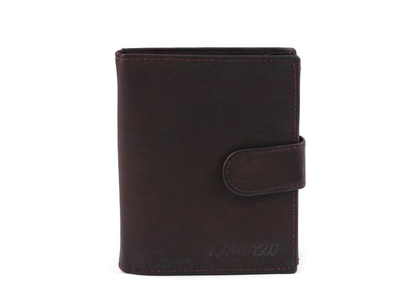 Women's Compact Genuine Leather Wallet - Multi-Compartment Folding Clutch with Card Slots and Zippered Coin Pocket
