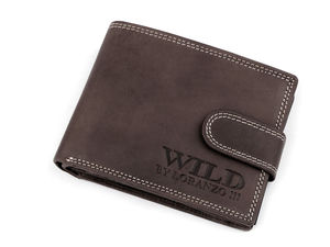 Men's Genuine Leather Wallet with Contrast Stitching - Secure Clasp Organizer with 11 Card Slots & Zippered Coin Pocket