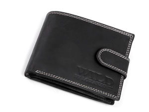 Men's Genuine Leather Wallet with Contrast Stitching - Secure Clasp Organizer with 11 Card Slots & Zippered Coin Pocket