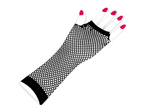 Elegant Long Black Mesh Fingerless Gloves - Seamless Forearm Length Sheer Gloves for Formal Events, Tea Parties, and Costumes
