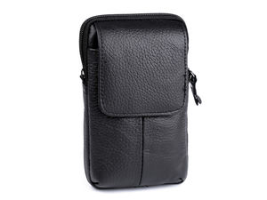 Men's Eco-Leather Belt Case and Mobile Phone Wallet with Detachable Crossbody Strap (10.5 x 17 cm)