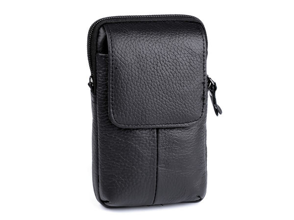 Men's Eco-Leather Belt Case and Mobile Phone Wallet with Detachable Crossbody Strap (10.5 x 17 cm)