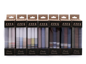 Premium Men's Cotton Handkerchief Gift Set (3-Pack) - Czech Craftsmanship, Assorted Patterns (40 x 40 cm)