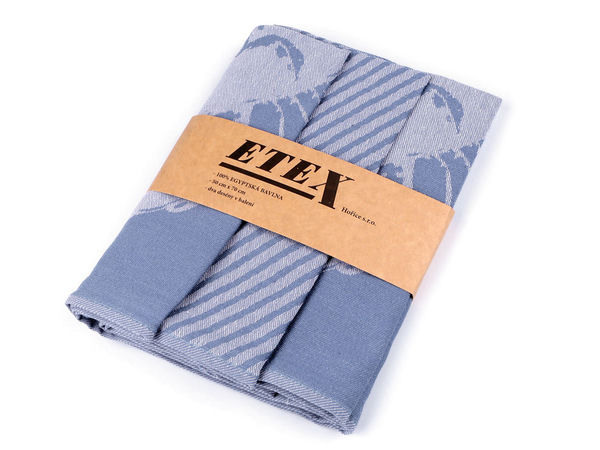 Premium Egyptian Cotton Kitchen Towels (3-Pack) - Ultra-Absorbent Lint-Free Tea Towels, 50x70 cm