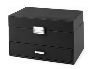 Premium 3-Tier Jewelry Box Organizer with Mirror and Drawers - 14 x 16 x 23 cm