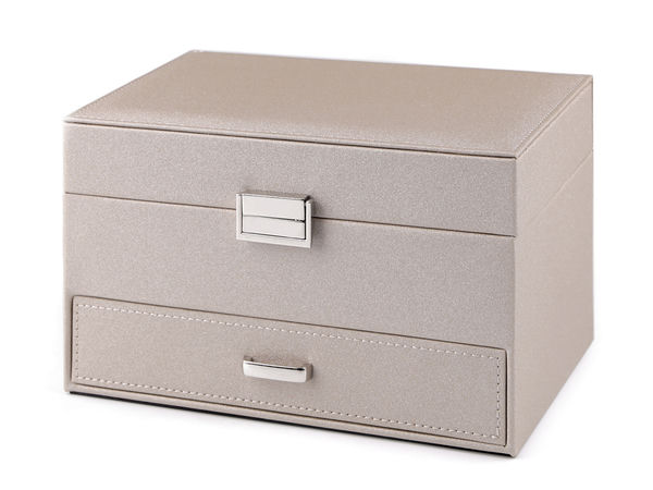 Premium 3-Tier Jewelry Box Organizer with Mirror and Drawers - 14 x 16 x 23 cm