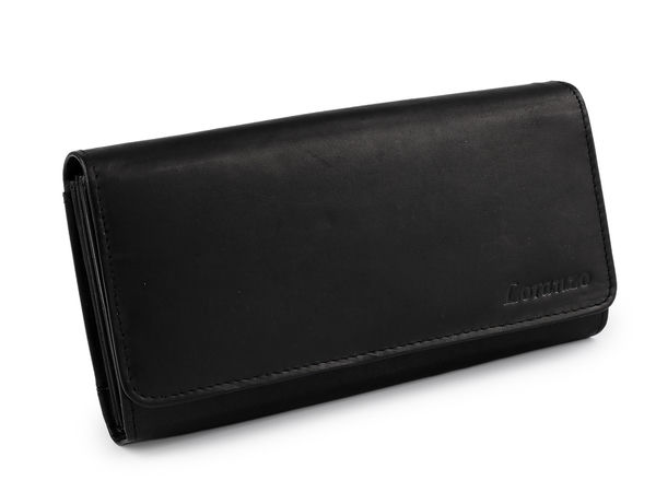Premium Black Leather Cashier's Wallet (10x19 cm) - Semi-Matte Professional Organizer