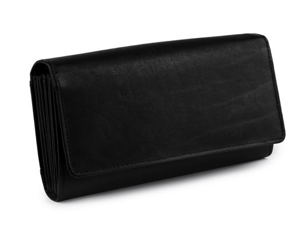 Premium Black Leather Cashier's Wallet (10x19 cm) - Semi-Matte Professional Organizer