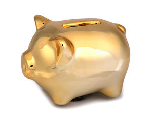 Premium Gold Porcelain Piggy Bank - Elegant High-Gloss Keepsake Coin Bank for Weddings, Birthdays, and Holiday Gifting
