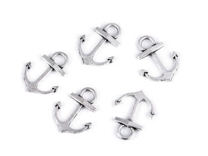Double-Sided Metal Anchor Charms for Jewelry Making, Clothes, and Accessories - Multiple Sizes & Finishes