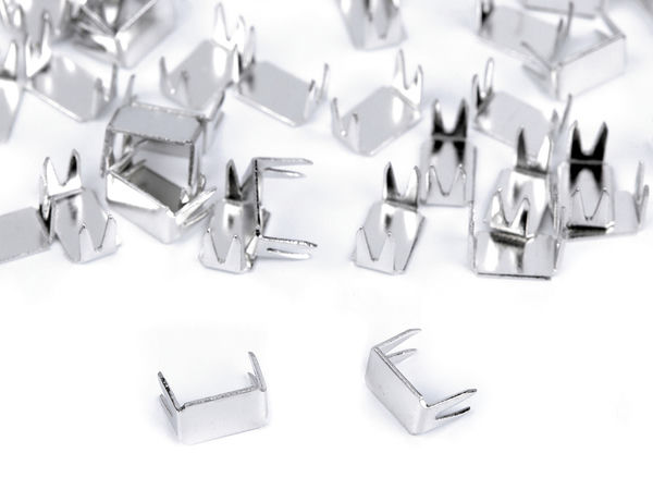 Premium Metal Zipper Bottom End Stopper No. 8 - Durable Zipper Repair Hardware, Nickel Finish