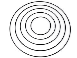 Premium Black Metal Craft Rings - 5-Piece Multi-Size Hoop Set for Dreamcatchers, Macrame, Floral Wreaths, and DIY Decor