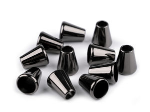 Premium Metal Cord End Caps - Decorative Drawstring Tips for Jackets, Sweatshirts, and Bags, Ø5.5 mm (Black Nickel)