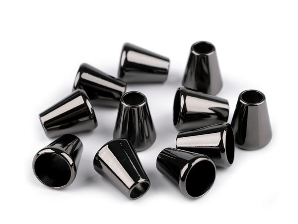 Premium Metal Cord End Caps - Decorative Drawstring Tips for Jackets, Sweatshirts, and Bags, Ø5.5 mm (Black Nickel)