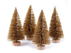 Premium Glittering Gold Mini Christmas Tree Tabletop Decoration - Elegant Festive Centerpiece