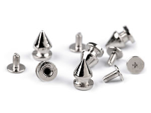 8mm Decorative Screw Studs and Protective Bottom Bag Feet, Nickel Finish