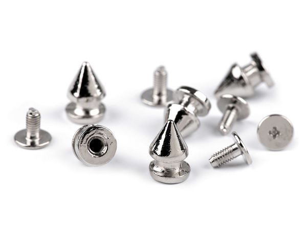 8mm Decorative Screw Studs and Protective Bottom Bag Feet, Nickel Finish