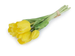 Realistic Artificial Tulip Bouquet - 7-Stem Lifelike Faux Flowers for Home Decor, Vases, and DIY Wreaths