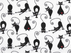 Premium 100% Cotton Flannel Fabric with Playful Cat Print - Ultra-Soft Sewing Material for Bedding, Pajamas, and Nursery Accessories