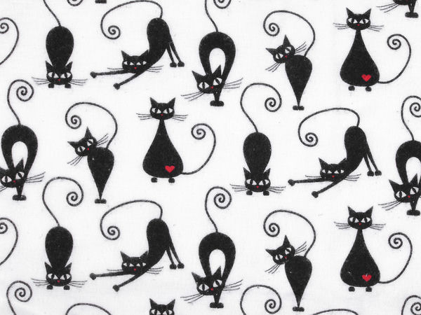 Premium 100% Cotton Flannel Fabric with Playful Cat Print - Ultra-Soft Sewing Material for Bedding, Pajamas, and Nursery Accessories