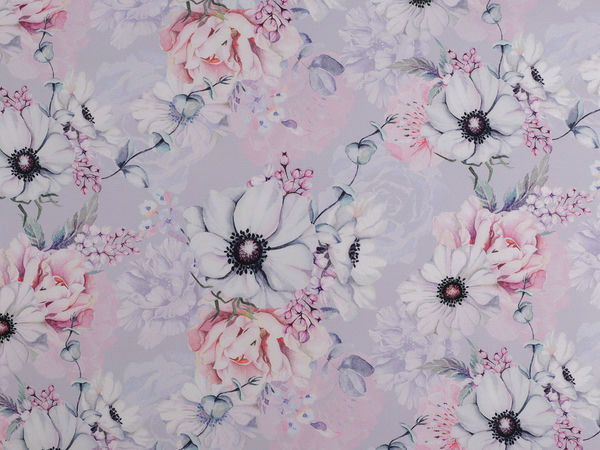 Premium Floral Loneta Decorative Fabric - Durable Polyester Canvas for Home Textiles and Crafts