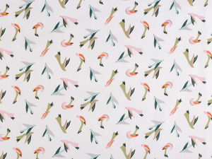Premium Bird Pattern Cotton Canvas Fabric for Sewing, Home Decor, and Crafts