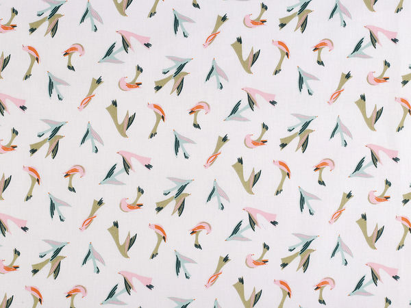 Premium Bird Pattern Cotton Canvas Fabric for Sewing, Home Decor, and Crafts
