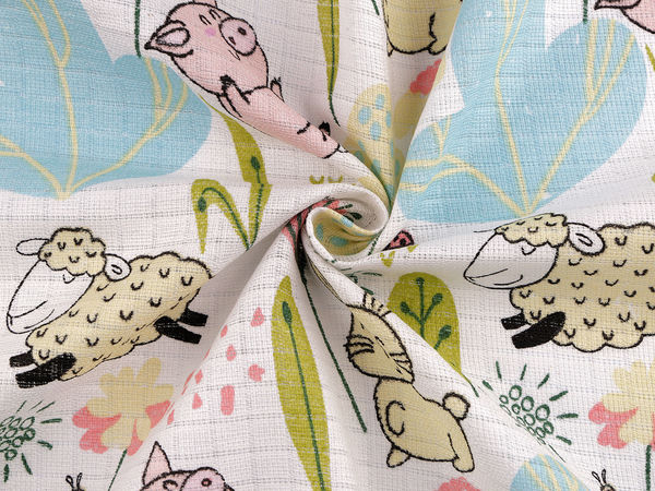 Premium Cotton Muslin Fabric with Animal Print – Soft, Breathable Double Gauze for Baby Diapers, Swaddles, Bibs, and Canopies
