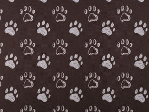 Premium Waterproof 600D Outdoor Fabric - Paw Print Pattern, PVC Coated Stroller & Pet Bed Fabric