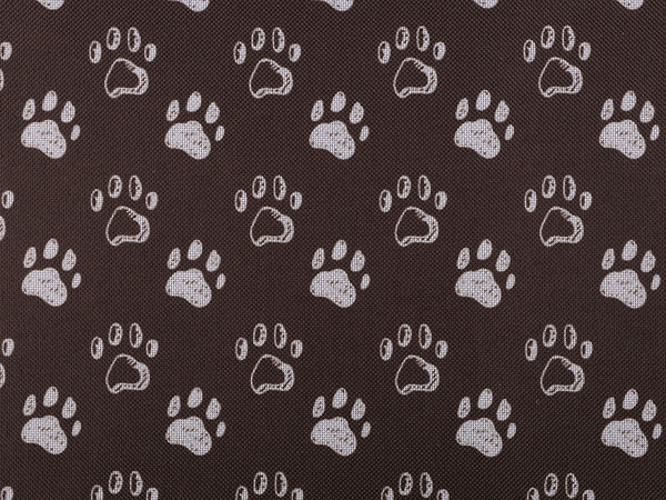 Premium Waterproof 600D Outdoor Fabric - Paw Print Pattern, PVC Coated Stroller & Pet Bed Fabric