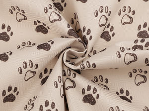 Premium Waterproof 600D Outdoor Fabric - Paw Print Pattern, PVC Coated Stroller & Pet Bed Fabric