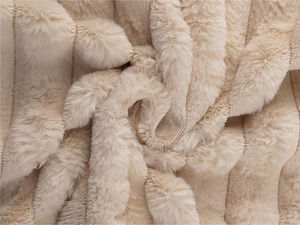 Premium Faux Chinchilla Fur Fabric - Striped Luxury Plush for Apparel and Home Decor