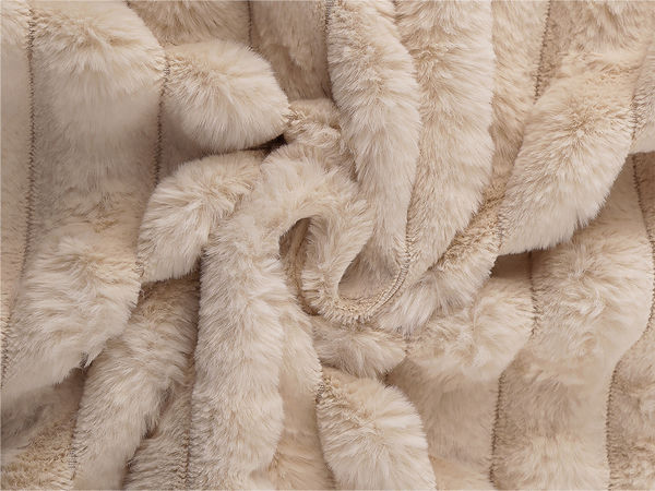 Premium Faux Chinchilla Fur Fabric - Striped Luxury Plush for Apparel and Home Decor