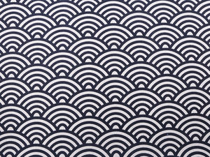 Premium Wave Pattern Cotton Fabric - Coarse Linen Imitation
