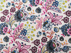 Rustic Floral Print Cotton-Linen Imitation Fabric - Coarse Weave Natural Burlap