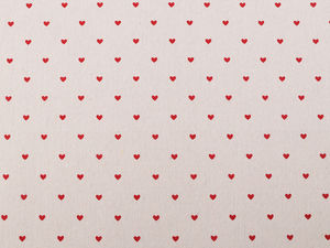 Premium Heart-Pattern Cotton Fabric – Durable Linen-Imitation Canvas Weave