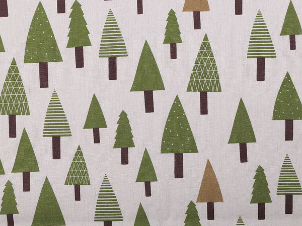 Premium Christmas Tree Cotton Fabric - Rustic Linen-Imitation Canvas for Holiday Decor (Burlap)