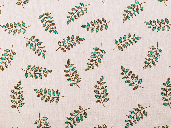Premium Botanical Leaf Print Cotton Canvas Fabric - Textured Linen-Imitation Material for Home Decor and Crafts