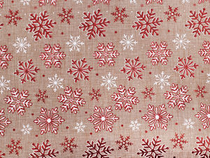 Premium Glitter Snowflake Christmas Decorative Fabric - Imitation Jute for Holiday Crafting, Table Runners, and Gift Bags