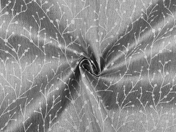 Premium Metallic Sparkle Christmas Imitation Jute Fabric with Twig Print
