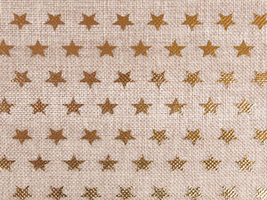 Festive Star Print Imitation Jute Fabric Roll (48cm Width) - Premium Decorative Burlap Table Runner for Christmas & Craft Hobbies