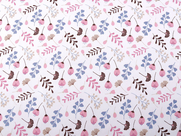 Premium Floral & Botanical Cotton-Linen Canvas Fabric - Durable Material for Sewing, Home Decor, and Crafts