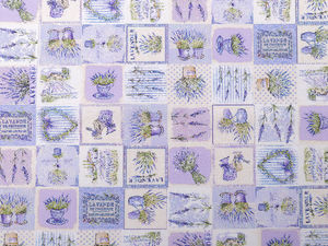 Premium Loneta PES Decorative Fabric with Lavender Motif