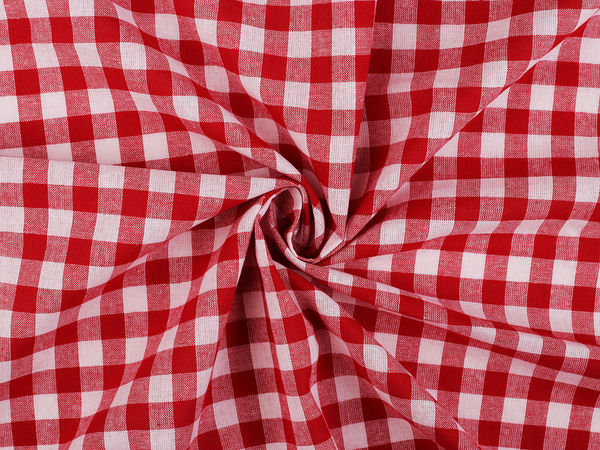 Premium Checkered 100% Cotton Canvas Fabric | Linen-Weave, Durable & Breathable | For Home Decor, Bags & Bedding