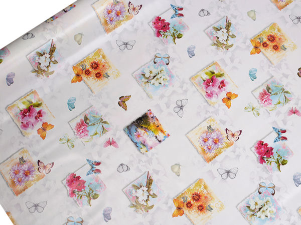 Premium Waterproof PVC Tablecloth Fabric with Soft Textile Backing - Durable Indoor & Outdoor Wipe-Clean Table Cover