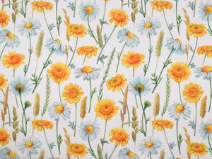 Premium Floral Pattern Loneta Decorative Fabric - Durable Polyester Blend for Tablecloths, Curtains, and Home Decor