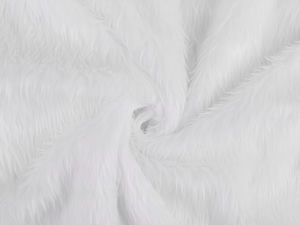Premium White Long-Pile Faux Fur Fabric for Crafts & Home Decor (2 cm Pile)