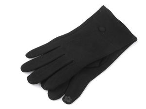 Women's Touchscreen Winter Gloves with Rhinestone Star Accents - Warm Plush-Lined Elastic Knit Texting Gloves
