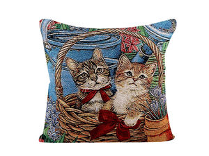 Premium Decorative Cushion Cover - Artistic Animal Motif, 45x45 cm Linen-Look Throw Pillow Case with Zipper
